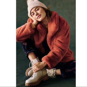 Anthropologie Leopard Faux Fur Jacket